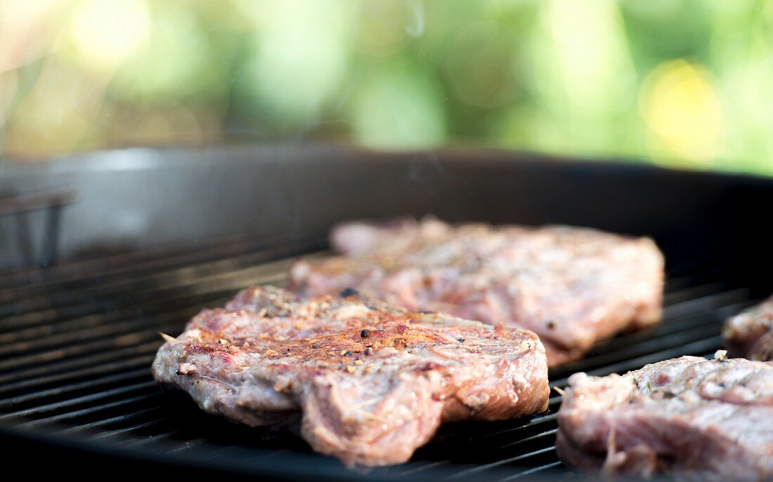 Grilled pork collar steak