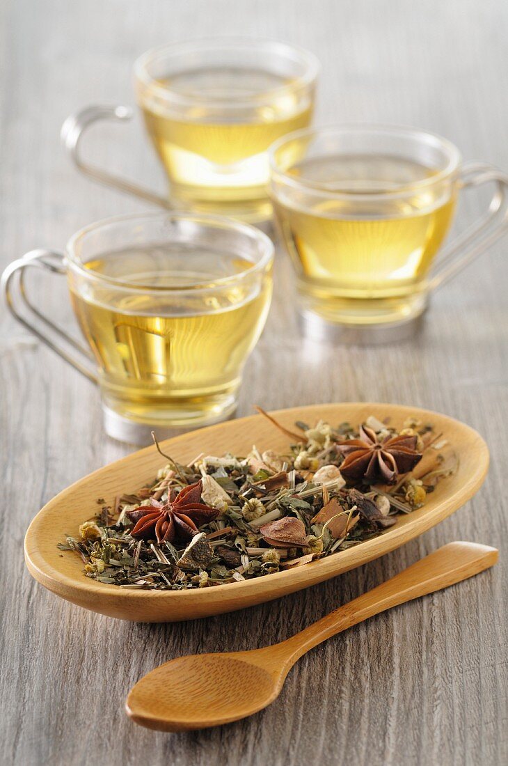 Spiced tea in glass cups