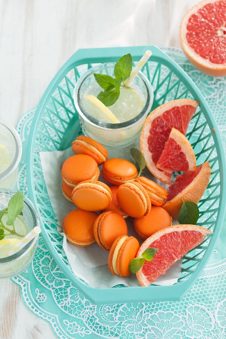 Rosa Grapefruit-Macarons