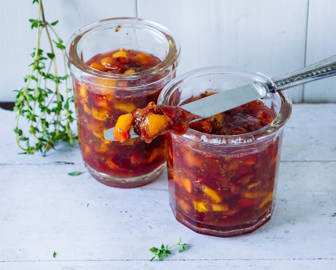 Peach and coriander preserve