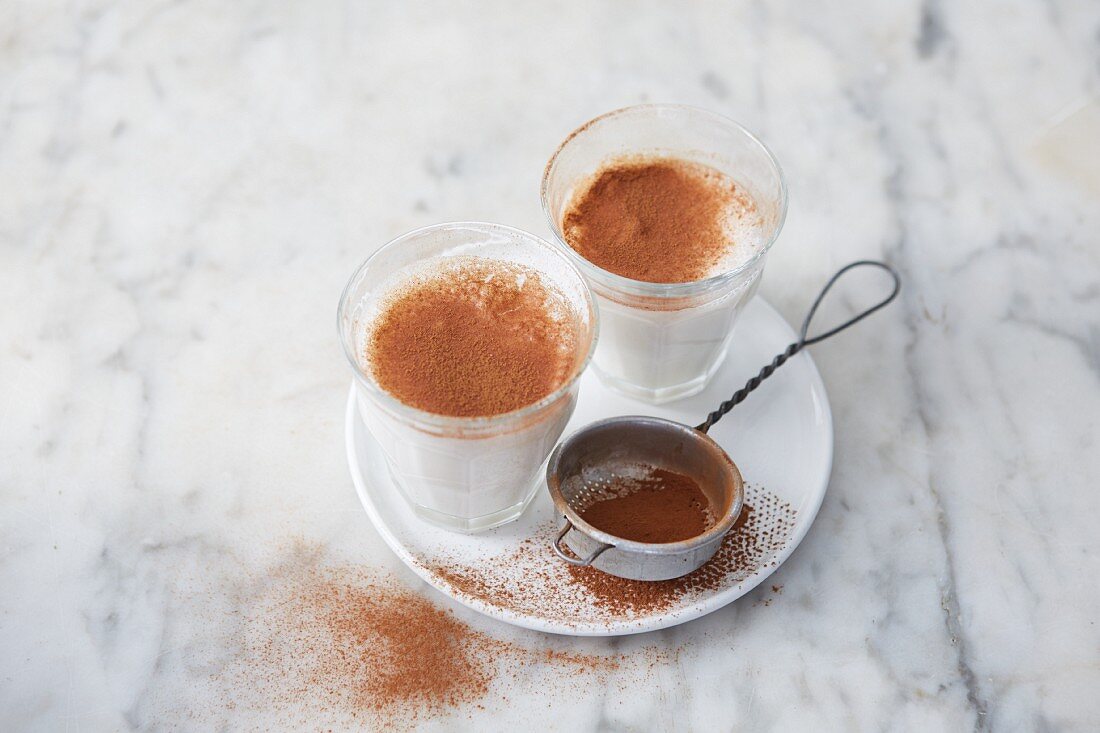 Almond drink with dates and cinnamon