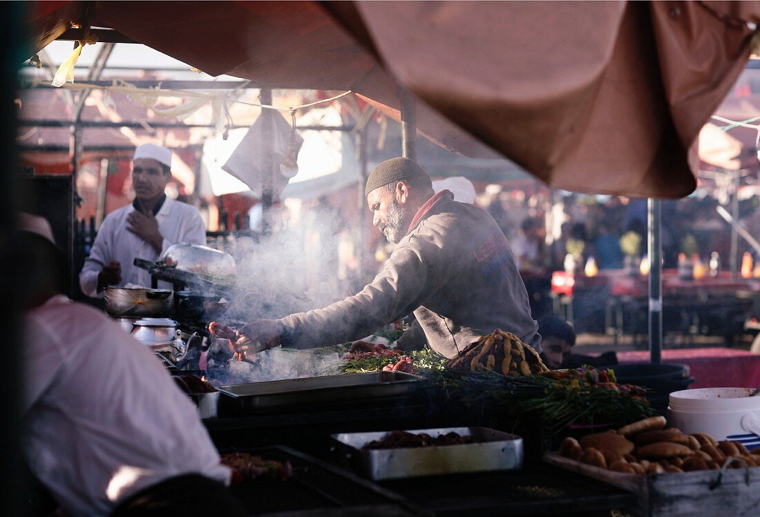 Garküche in Marrakesch, Marokko