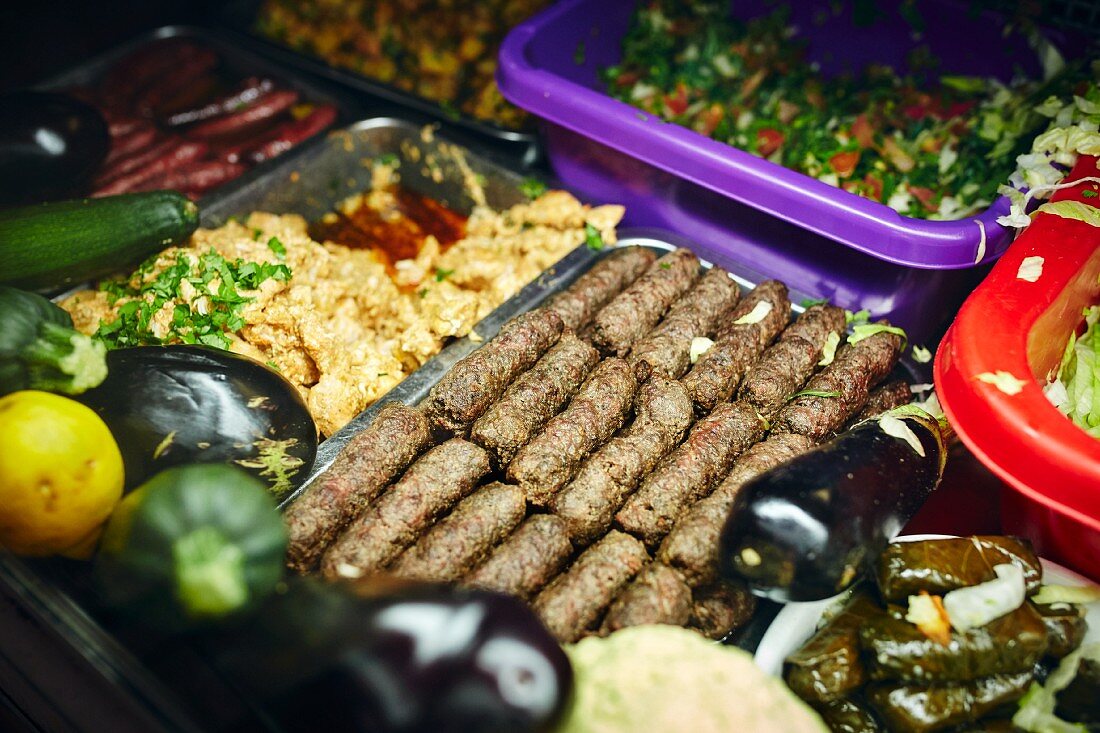 Turkish appetisers on display
