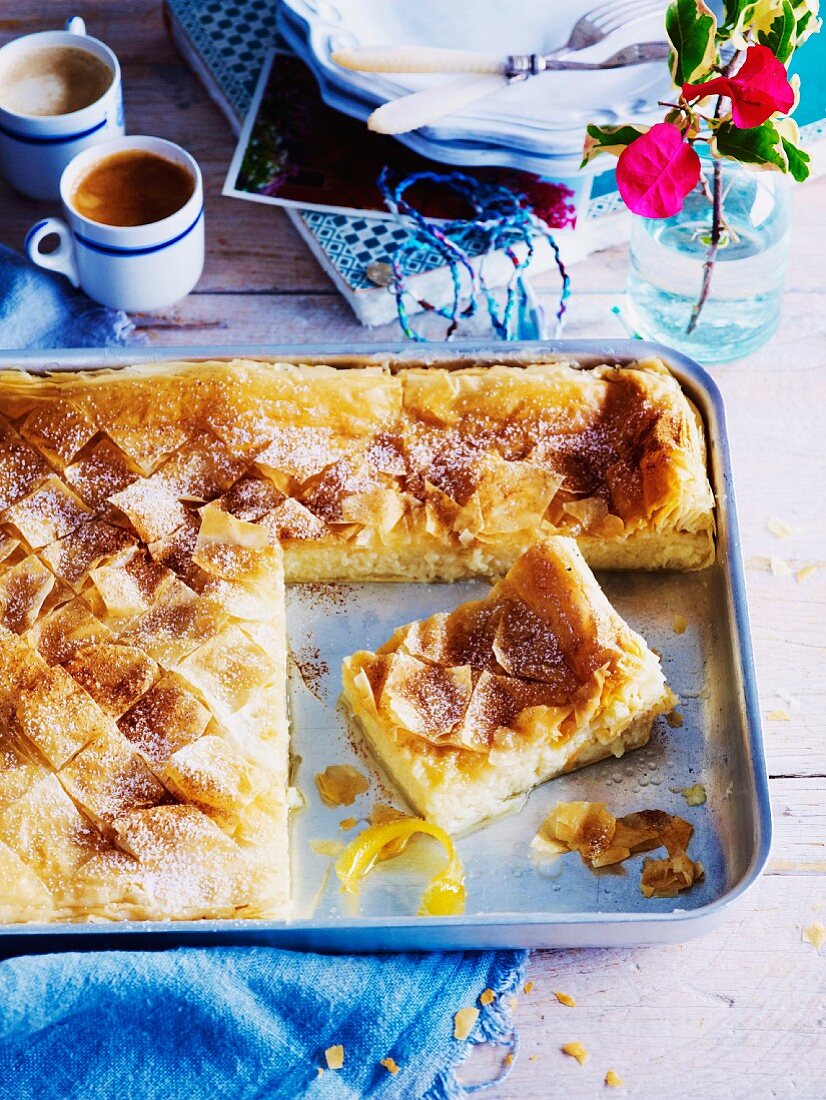 Greek-style custard slice