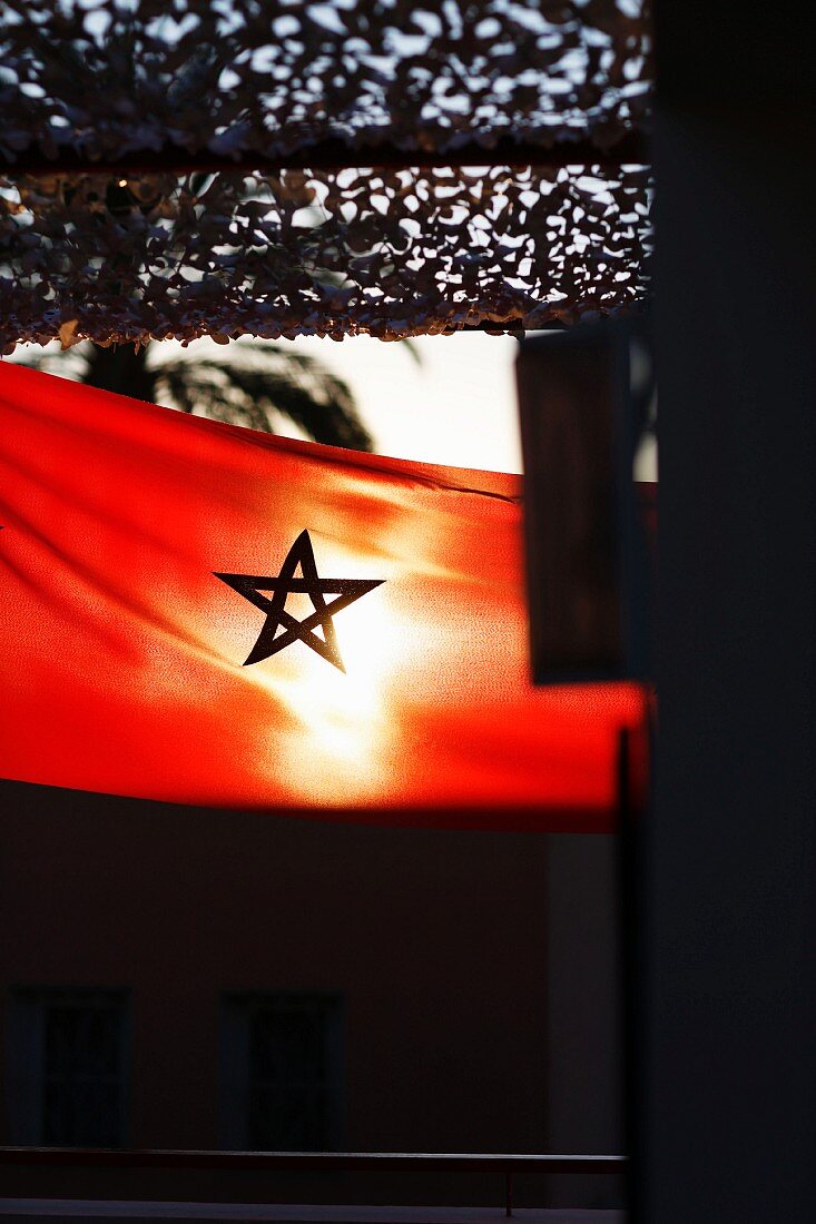 Die Marokkanische Flagge, Marrakesch