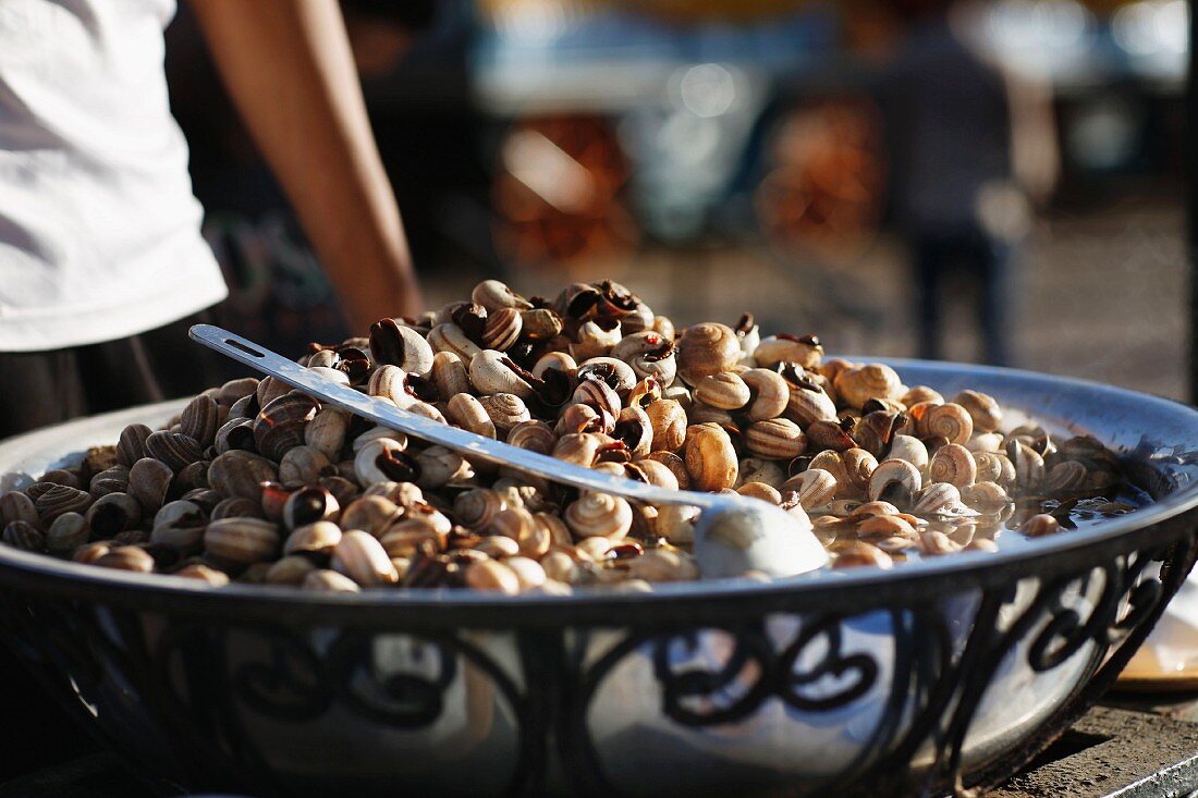 Schnecken werden gekocht, Marrakesch, Marokko