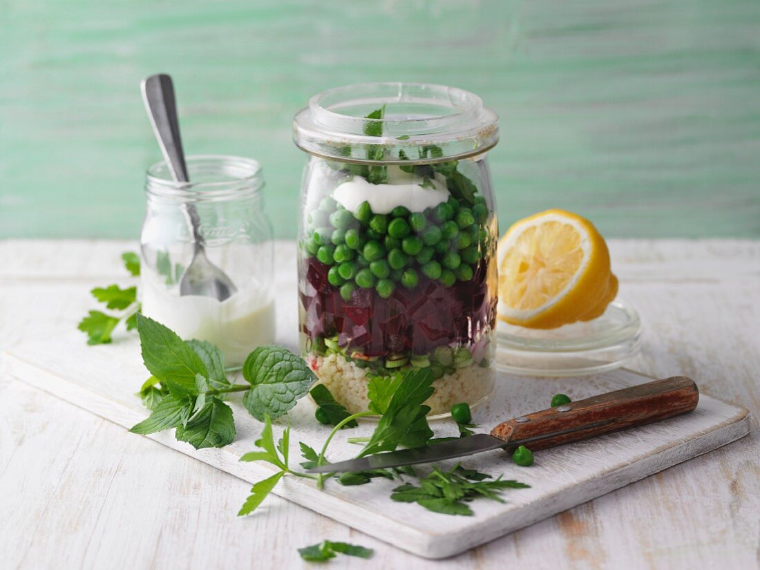 Rote-Bete-Taboule im Glas