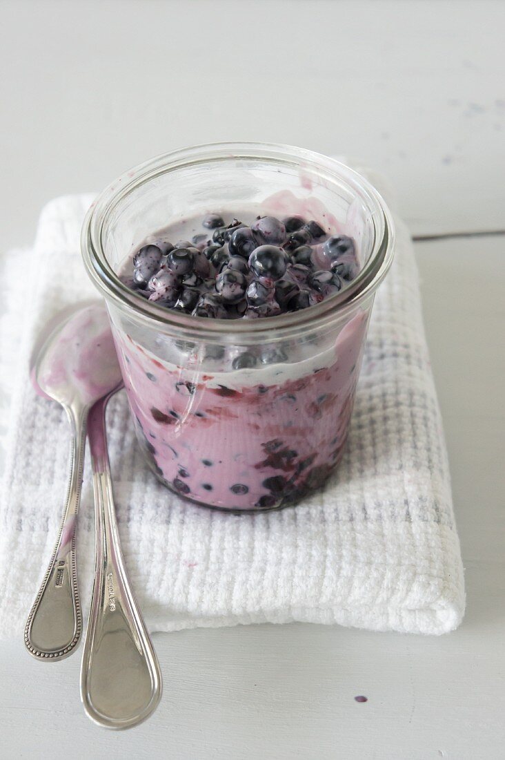 Joghurt mit Waldheidelbeeren