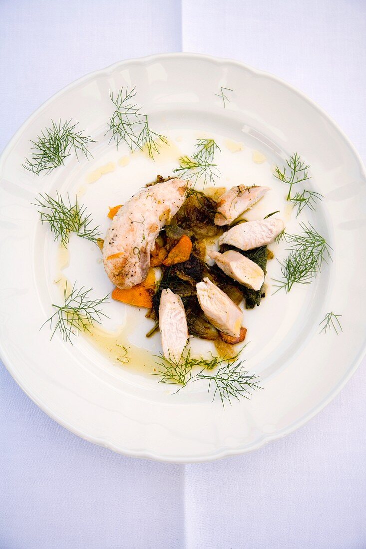 Coniglio alle verdure in umido (rabbit with braised vegetables, Italy)