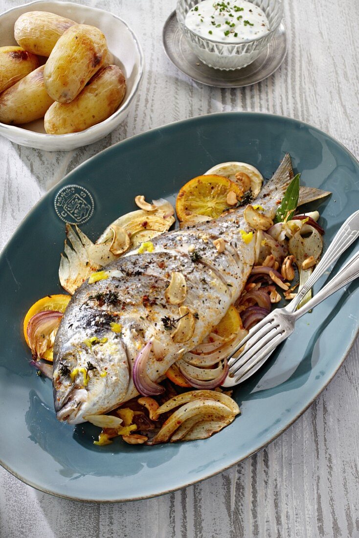 Trout with fennel and lemons