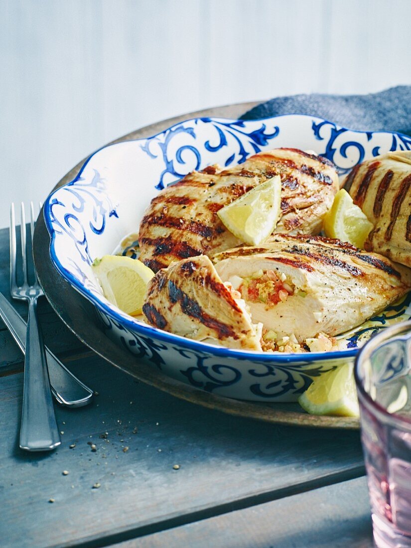 Grilled gazpacho-marinated chicken breast