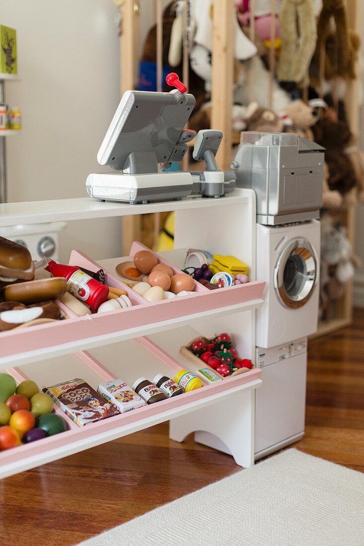 Play shop in child's bedroom