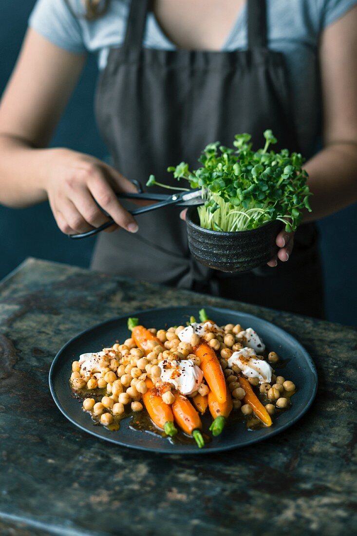 Marinated carrots with chickpeas