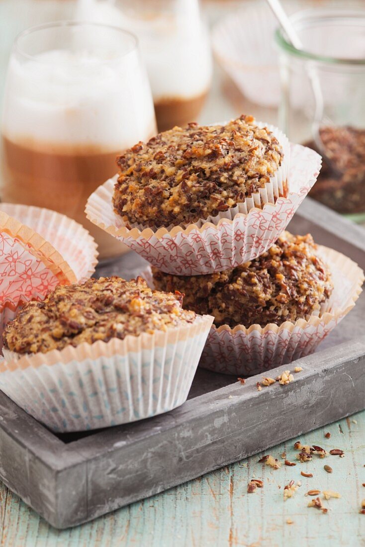 Leinsamen-Mandel-Muffins mit Zimt & Agavendicksaft