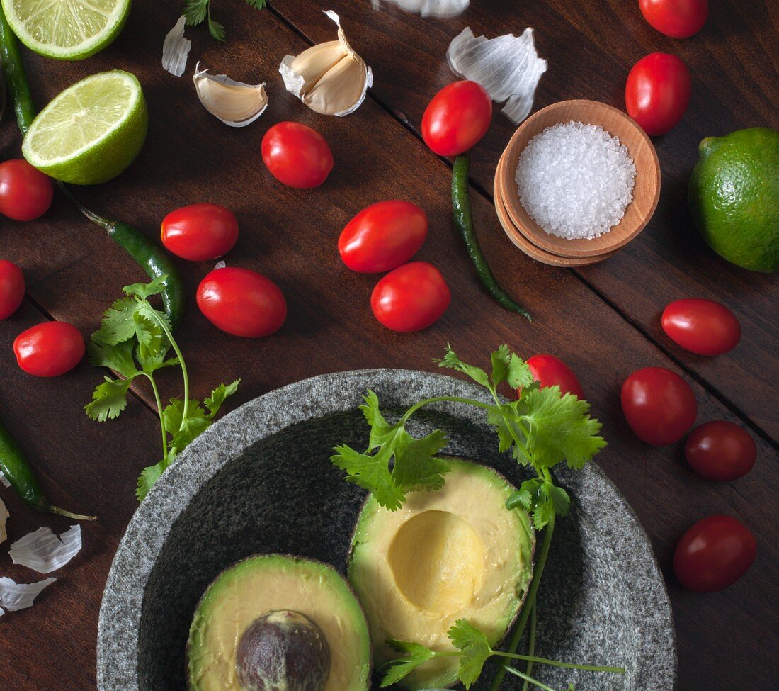 Ingredients for guacamole