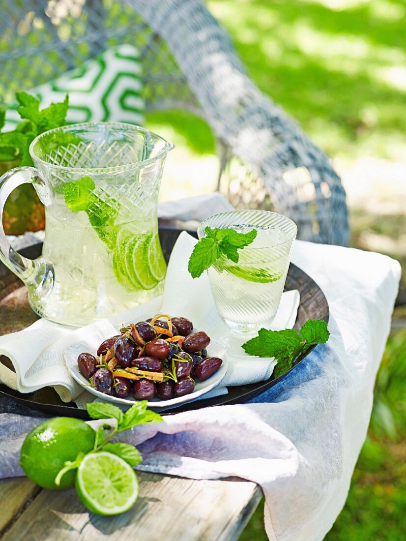 Maggie Beer - Maggie s Barossa Easter - Sparkling Chardonnay spritzer with Roasted olives with herbs and preserved lemon