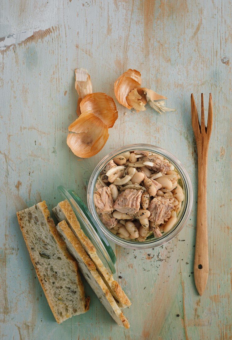 Bohnen-Thunfisch-Salat im Glas