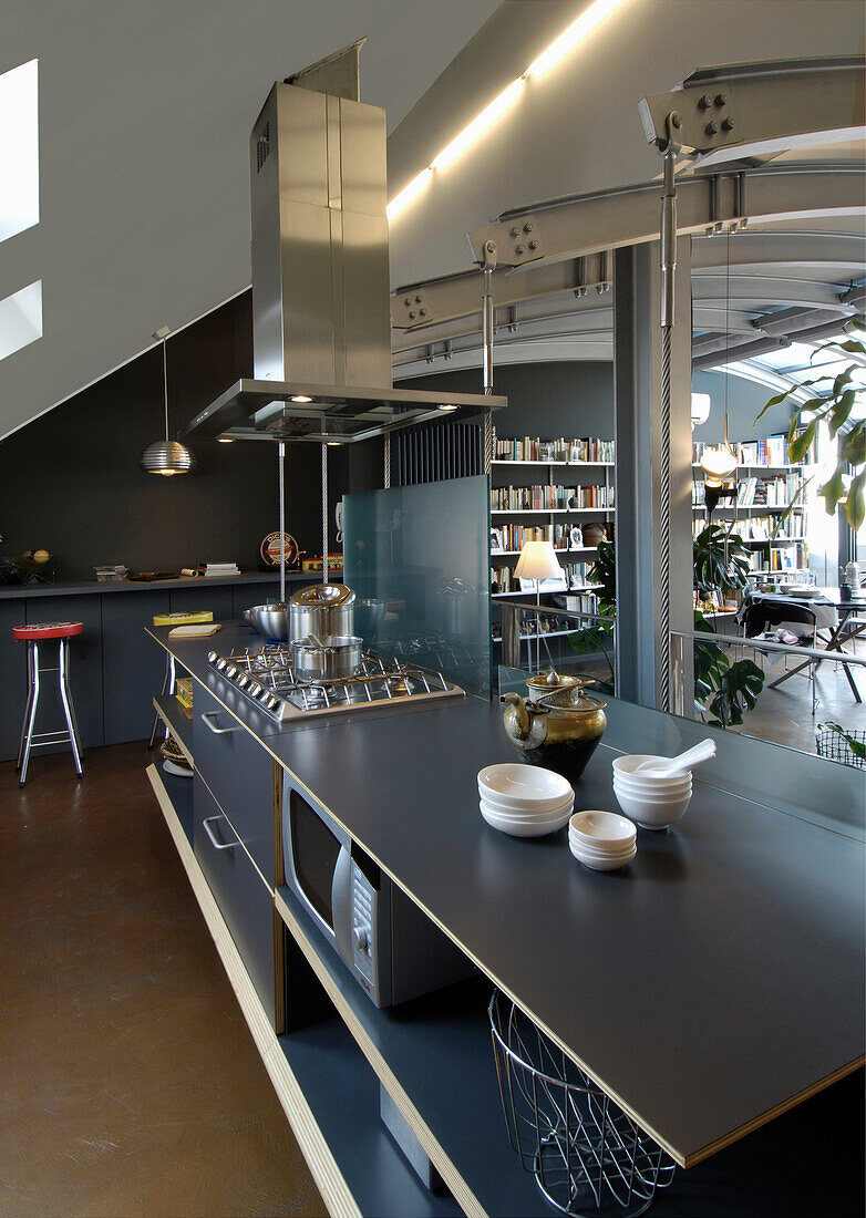 Custom kitchen made from plywood and laminate