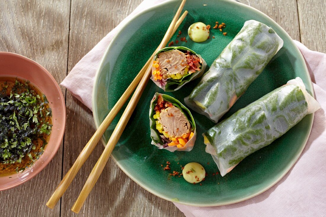 Tuna fish spring rolls