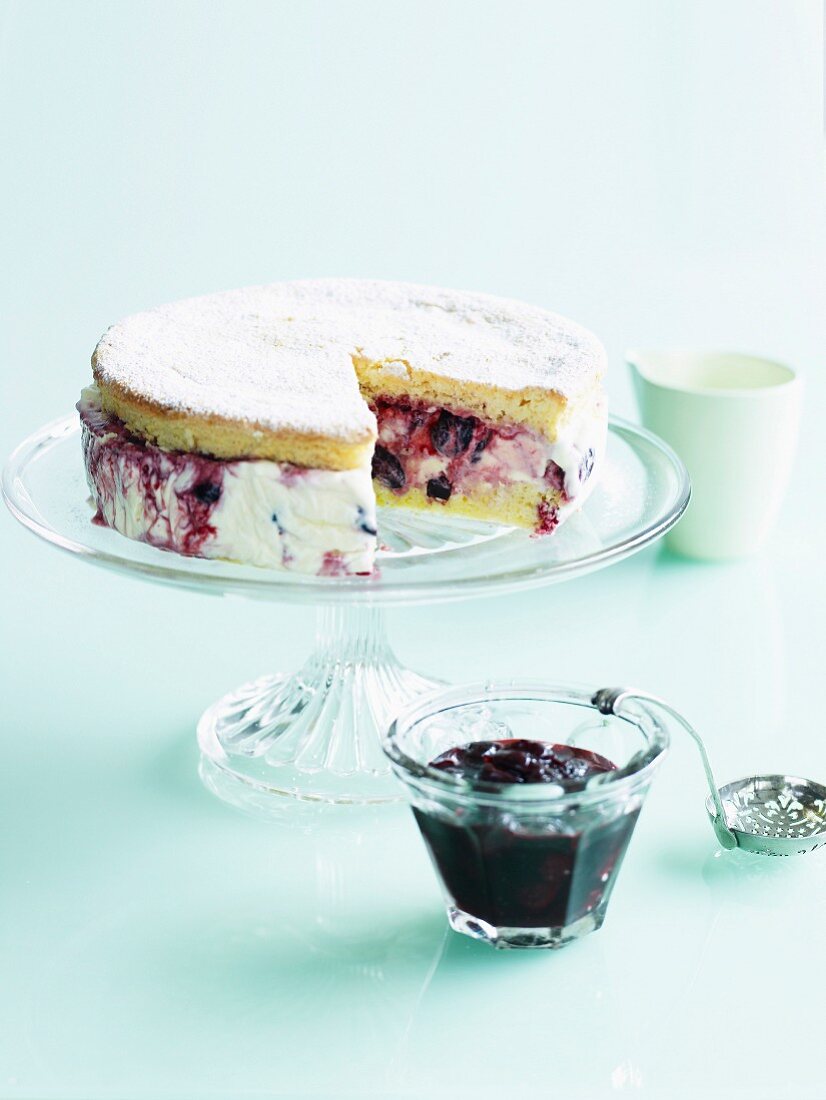 Cherry Ripple Ice-cream Cake