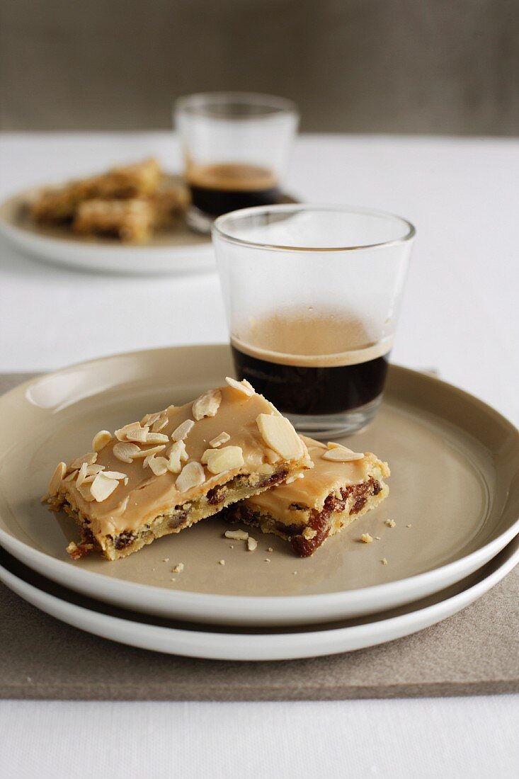 Coffee and Almond Slice