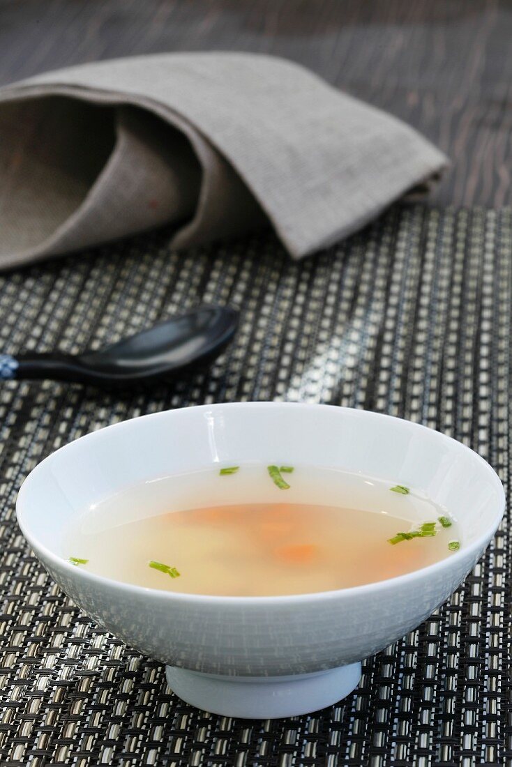 Miso soup with ravioli