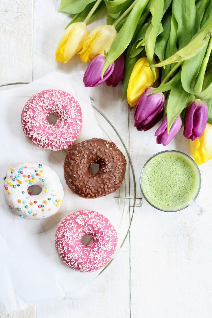 Doughnuts and tulips