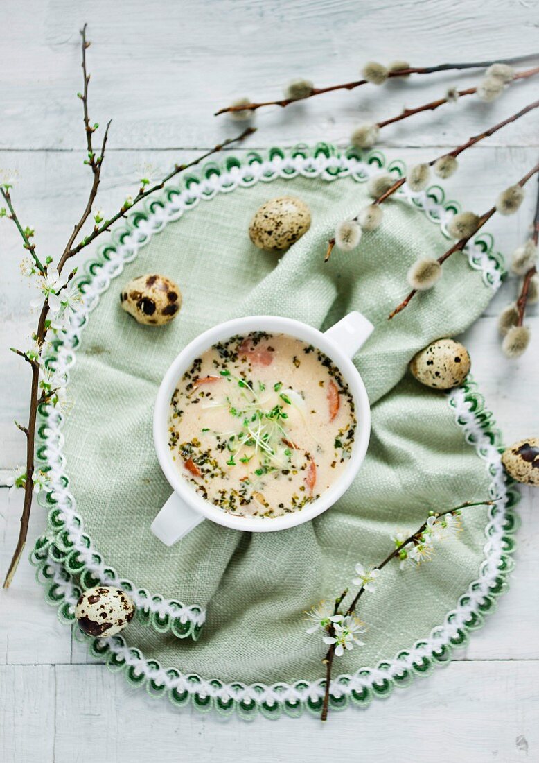 Horseradish soup (traditional Easter soup from Poland)