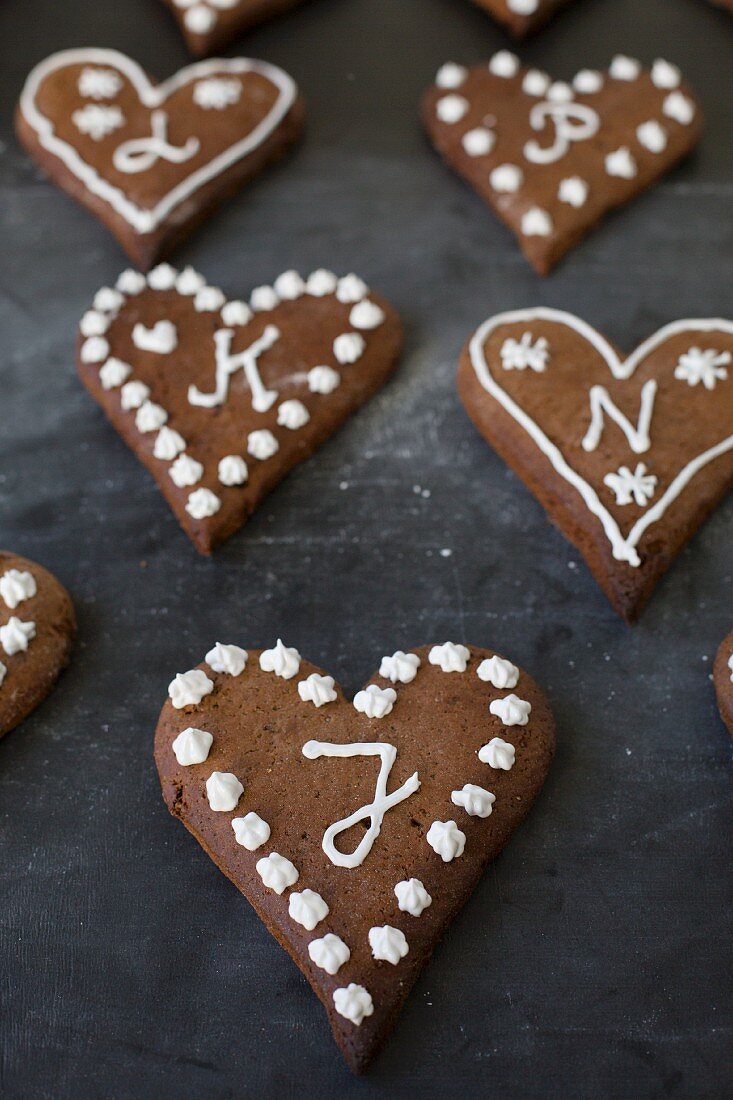 Iced gingerbread biscuits