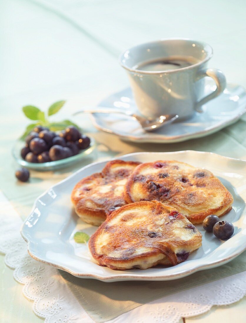 Mini blueberry pancakes