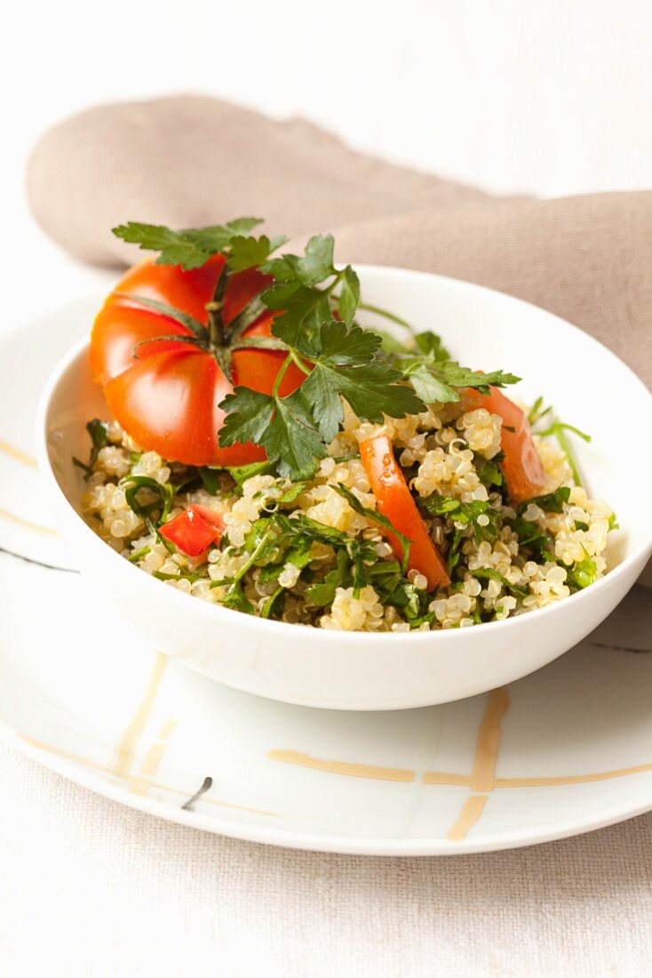 Quinoa with tomatoes and parsley