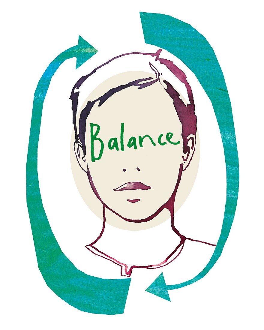 Illustration: Balance im Kopf