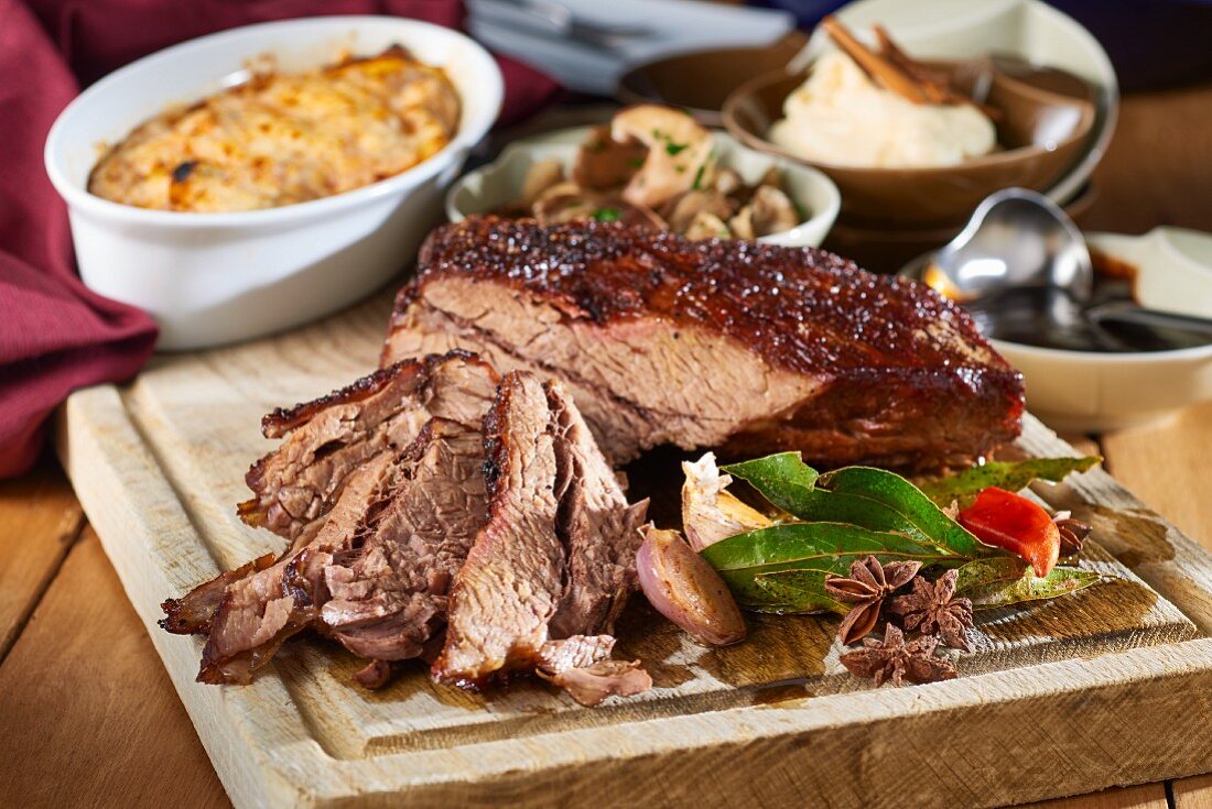 Beef tri-tip with sides