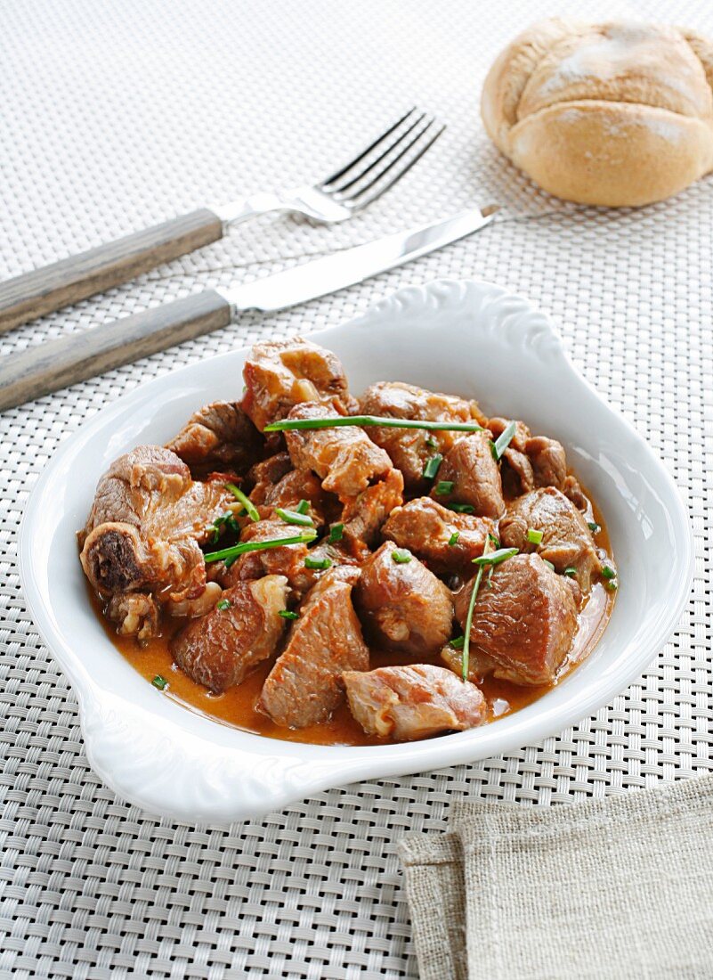 Cazuela Enmigada (Spanish lamb stew)