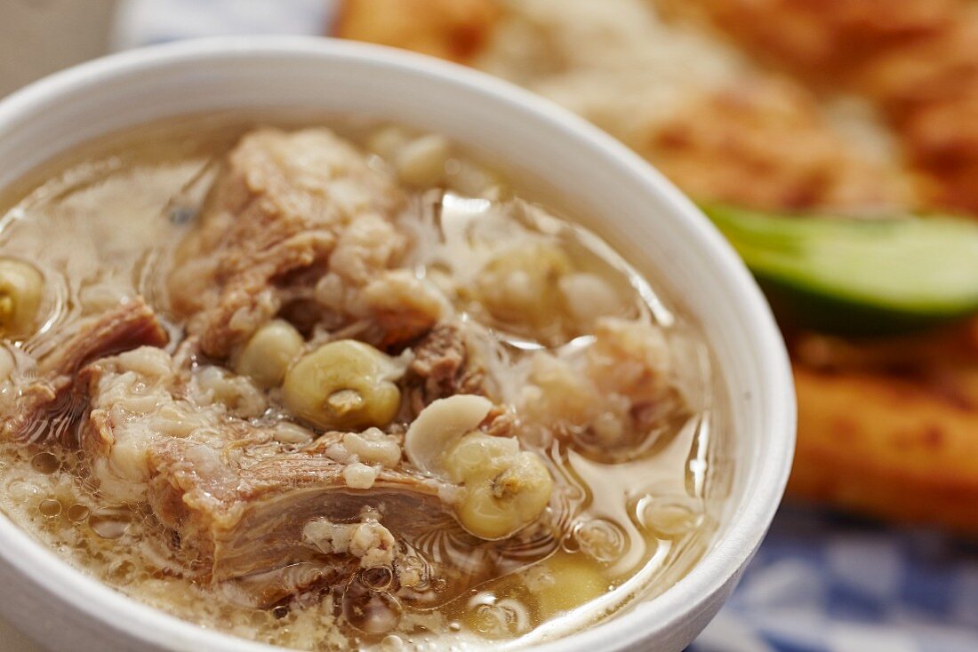 Mutton and hominy stew, a classic Navajo Indian dish (USA)