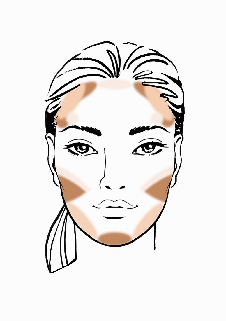 An illustration of applying make-up, step 3