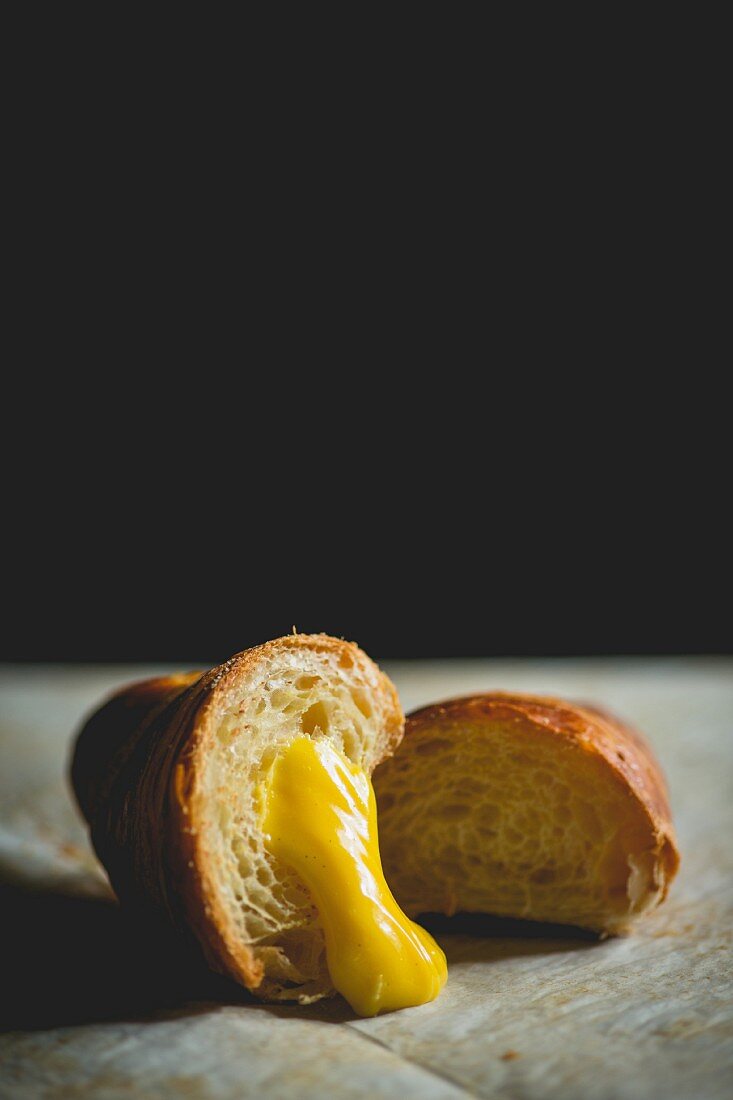 A cream-filled croissant