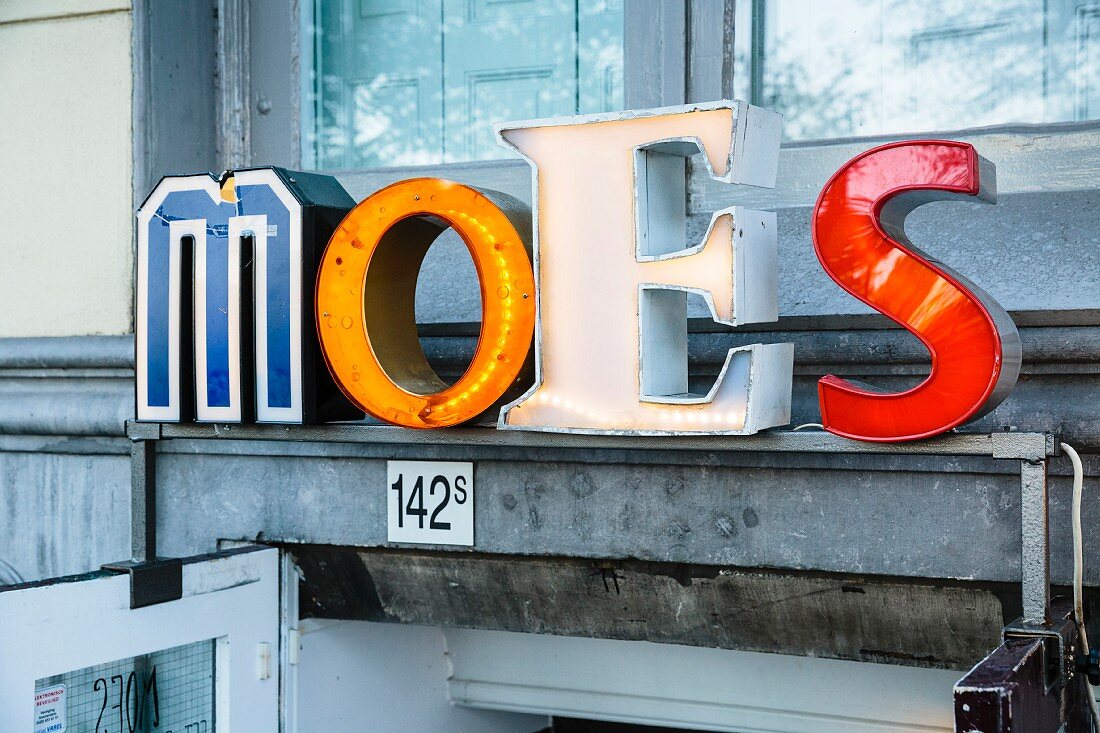 The name of the restaurant Moses, Amsterdam, Netherlands