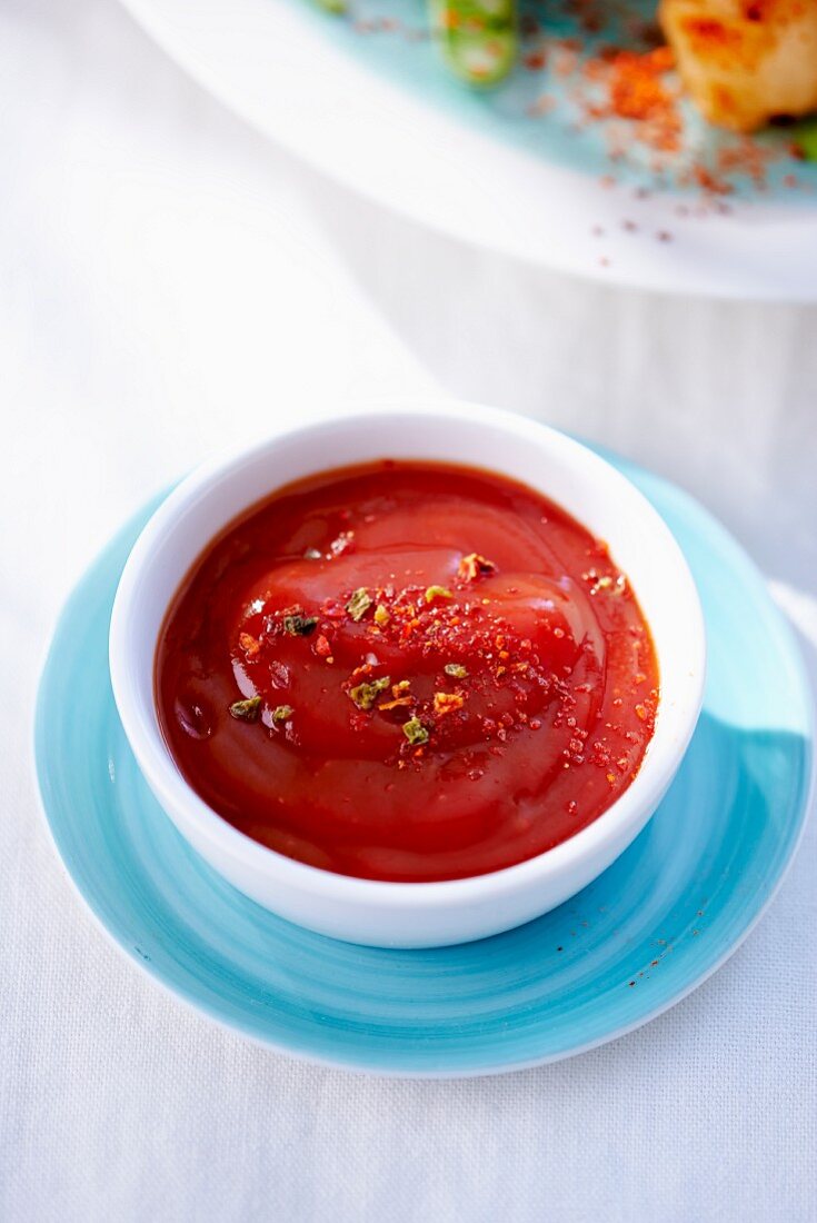 A bowl of spicy tomato sauce