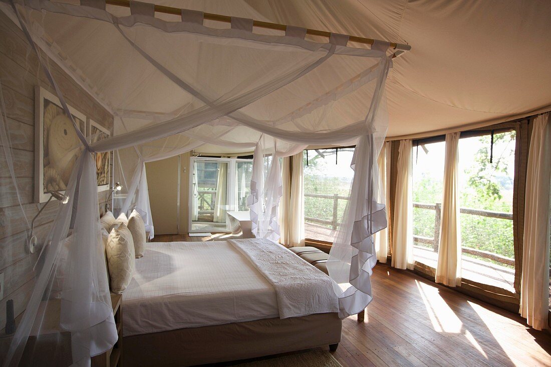 A bedroom in a lodge, Africa