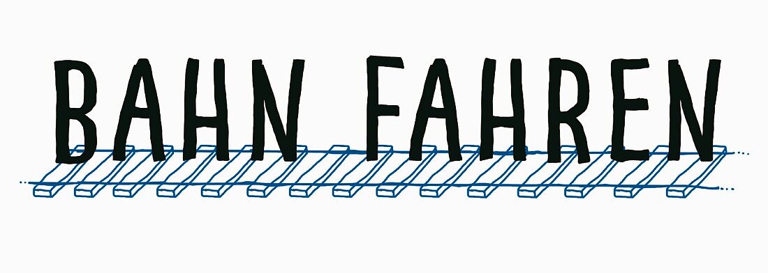 An illustration for switching off (Bahn fahren - train travel)