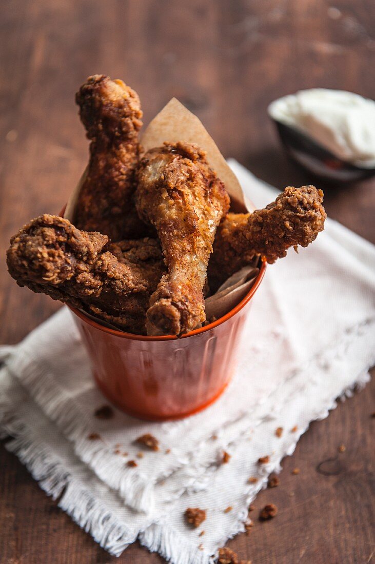 Crispy chicken drumsticks