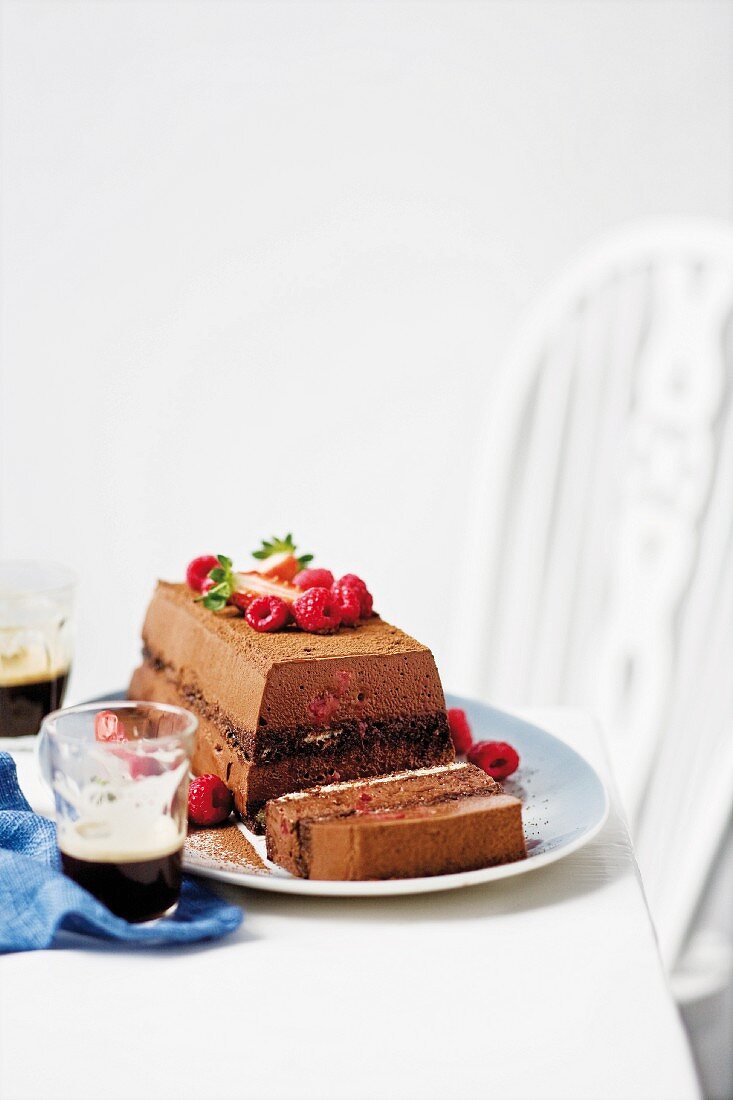 Chocolate and raspberry dessert