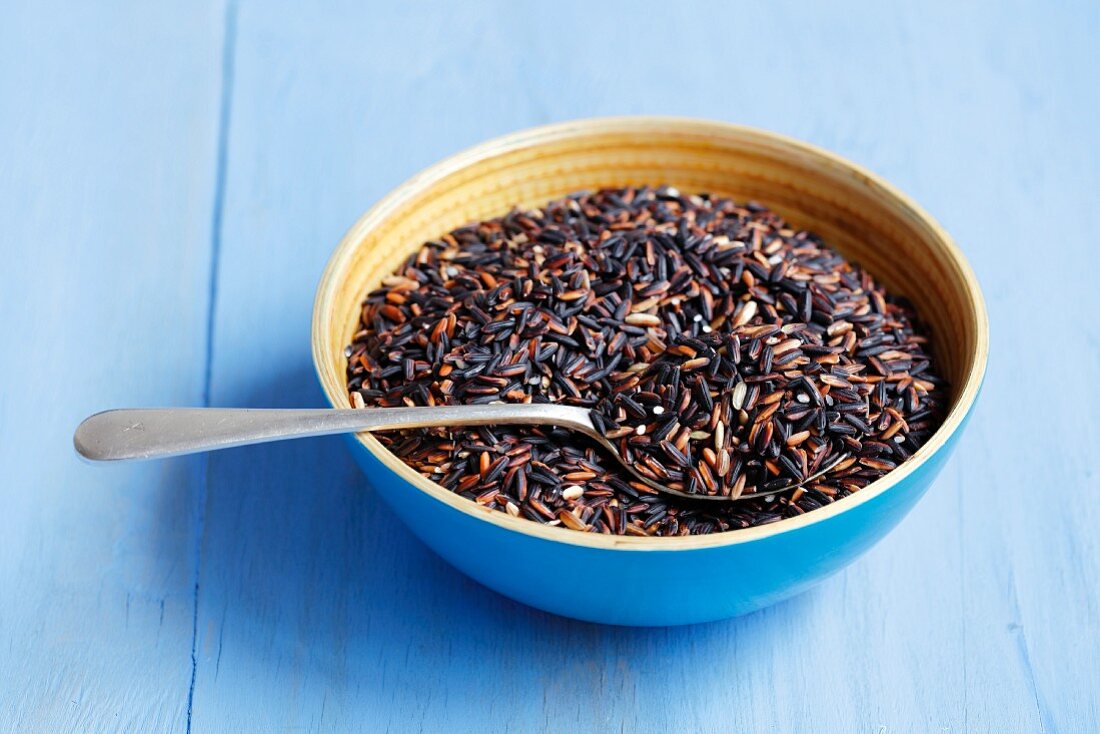 A bowl of black wholemeal rice