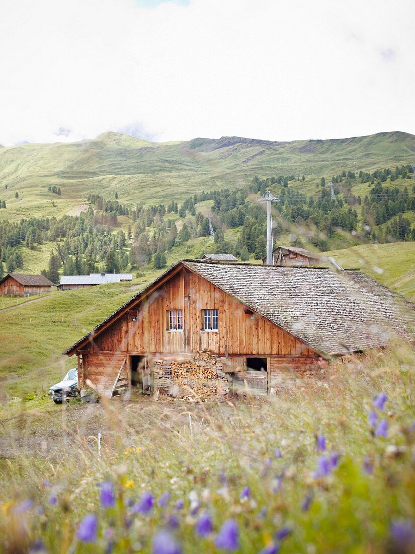 Almhütte im Berner Oberland, Schweiz