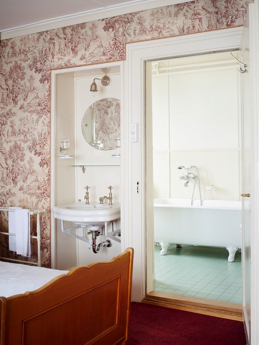 A bathroom in the Hotel Bellevue des Alpes, Bernese Oberland, Switzerland