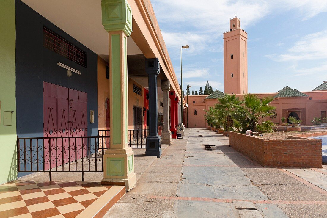 Noujoum Square, Noujoum mosque in Amerchich, Marrakesh, Morocco