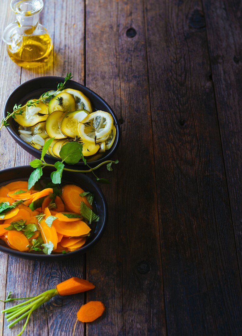 Marinated carrots and courgette with lemons (Paleo)