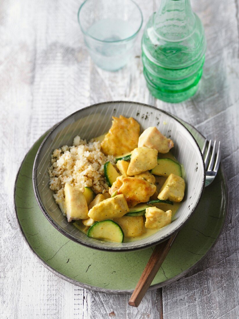 Hähnchencurry mit Blumenkohl & Zucchini (LCHF)