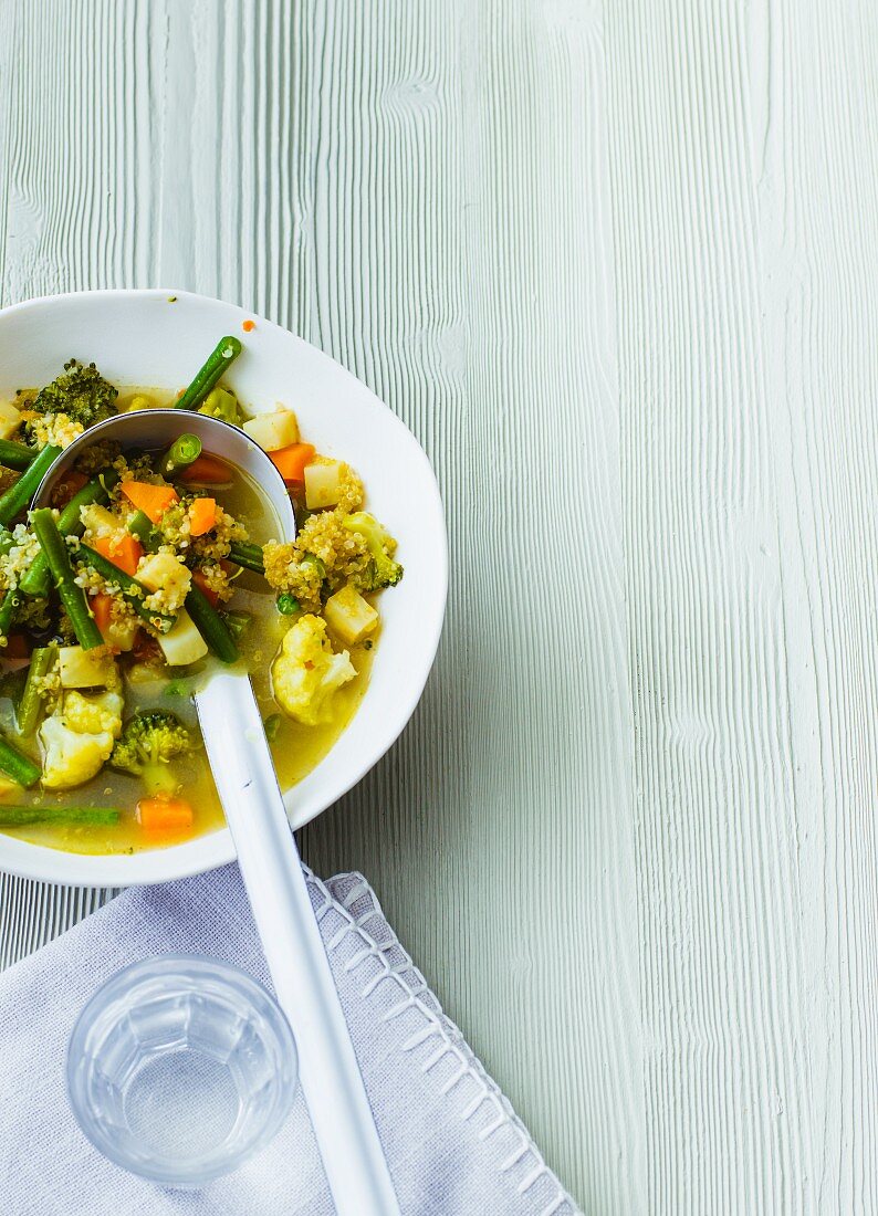 Vegan quinoa and vegetable soup